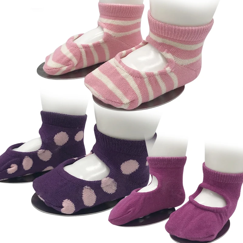 3 paare/satz Baby Jungen Mädchen Anti Slip A/B Serie Boots socken 0-3 Jahre Sommer Söckchen niedlichen Punkt Streifen Stern Muster s/m