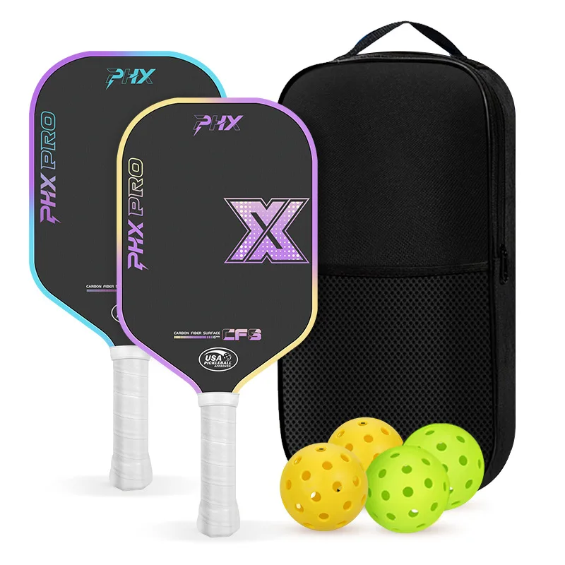 T700 Carbon Fiber Pickleball Paddle Set Lightweight Racket Bundle with Balls & Carry Bag Indoor Outdoor Sports Gear for Players
