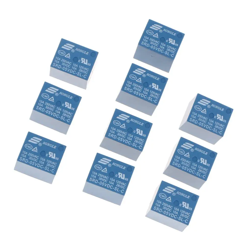 10 Pieces Power Relays SRD-05VDC-SL-C-Relais 5 VDC PCB-relay