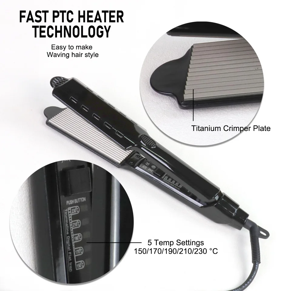 Professional Corn Wave Hair Crimper Salon Use Volumizing Hair Iron To Lift Hair Root High Cranial Top