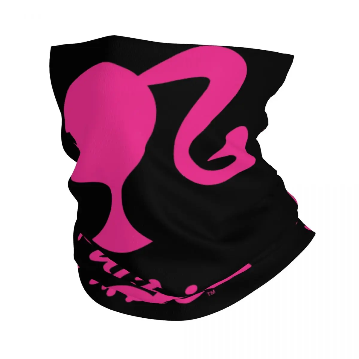 Aangepaste Barbie Logo Bandana nekbeschermer voor wandelen hardlopen dames heren wikkelsjaal meisje bivakmuts warmer