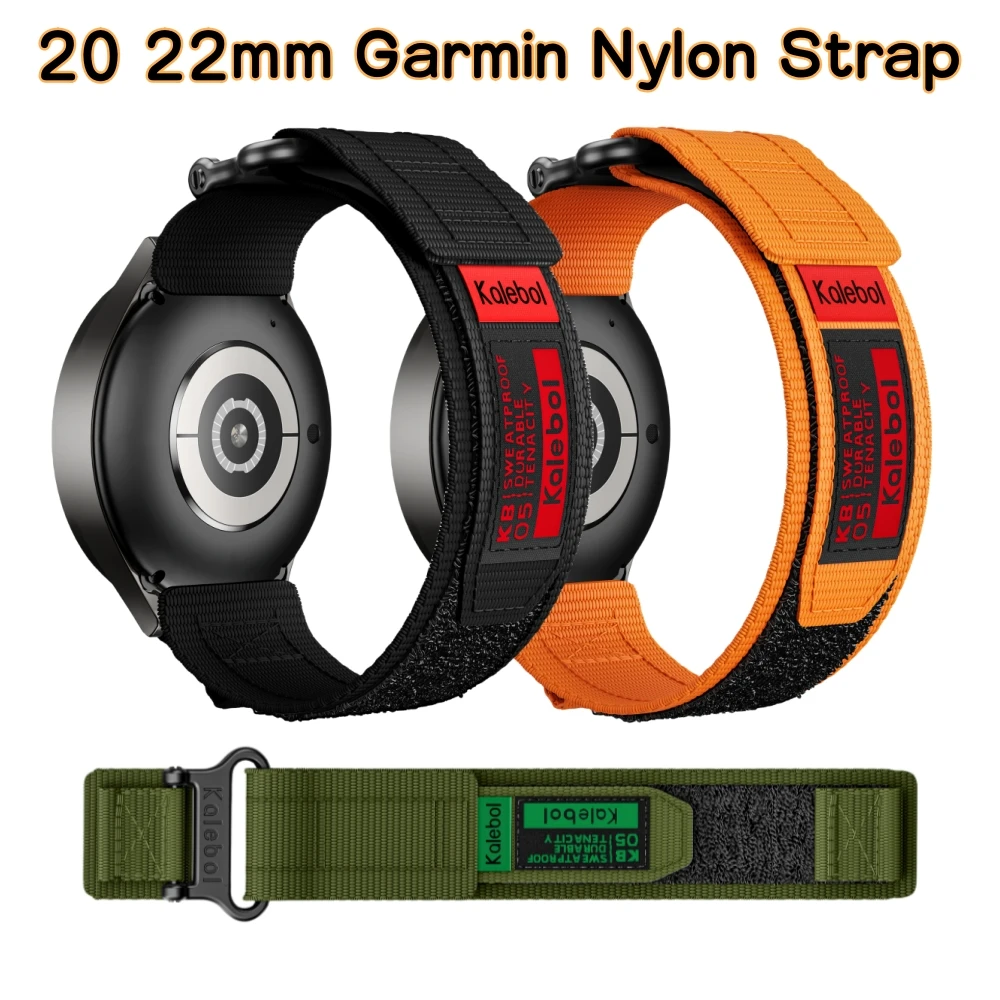 

Garmin 20 22mm Easy Fit Nylon Strap For Forerunner 255/265/965 Wristband For Active /Vivoactive 4 Bracelet Venu Watch Band Belt