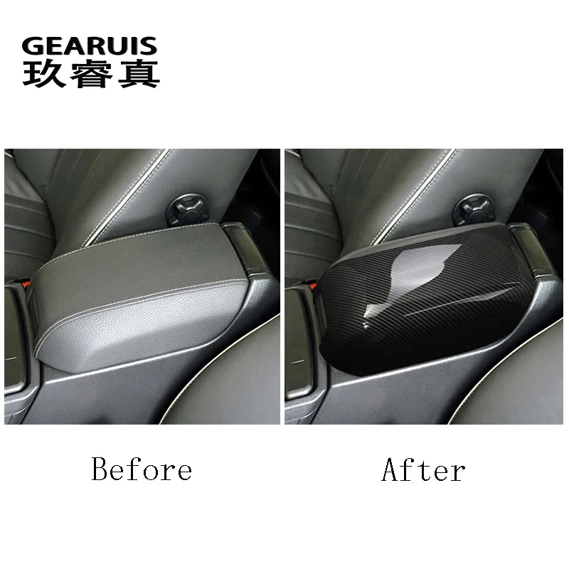 For Volvo XC90 2003-2014 Car Styling Armrest Cover Carbon fiber Trim Latch Lid Center Console Arm Rest Interior Auto Accessories