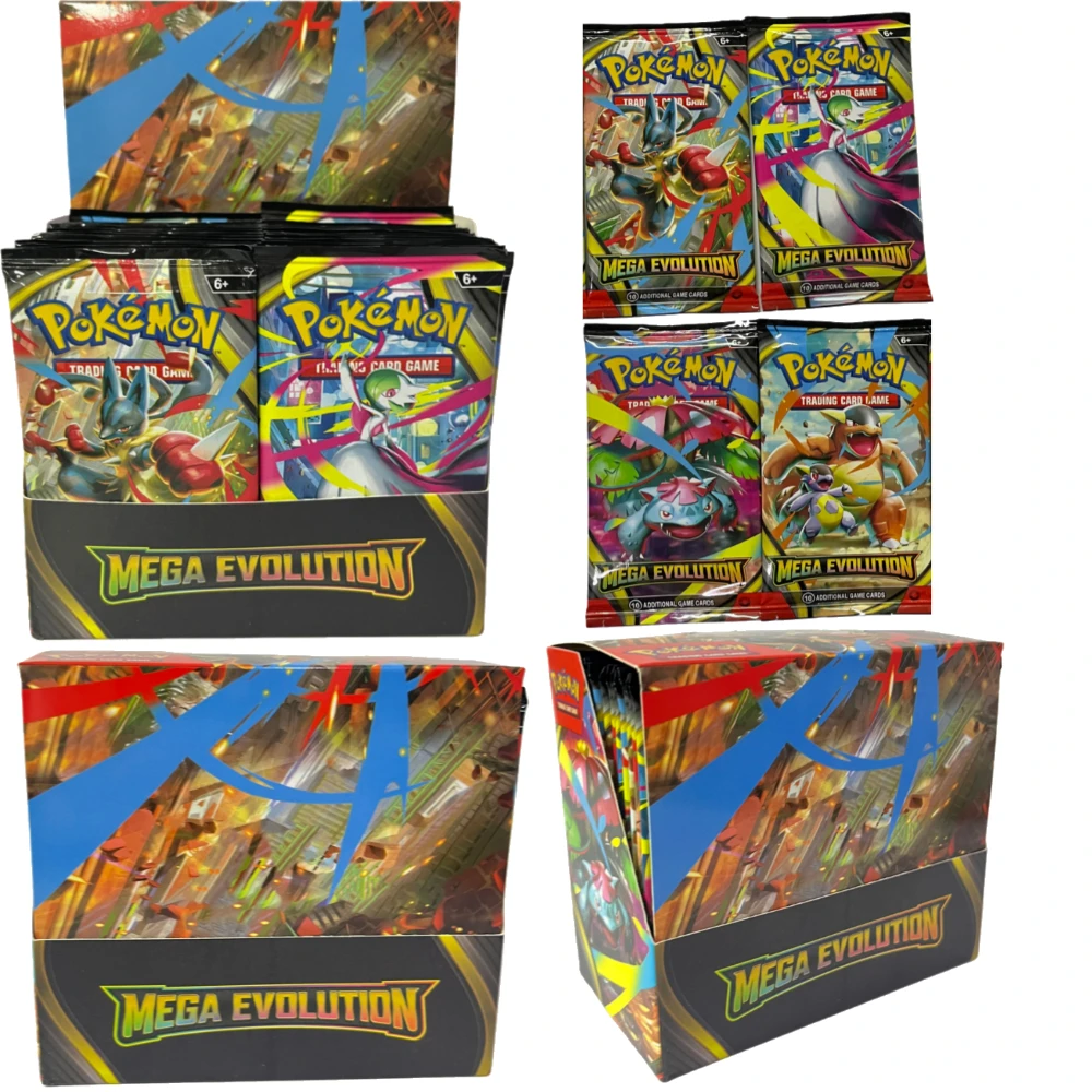 English  360Pcs Pokémon Game Collection Card Set -  MEGA EVOLUTION Booster Battle Trading Cards Gift Desktop Game Cards