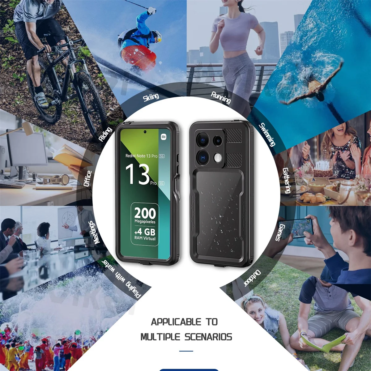 IP68 Waterproof Case for Xiaomi Redmi Note 13 5G Note13 Body 360° Protection DustProof Diving Touch Screen Suitable Fundas Cover