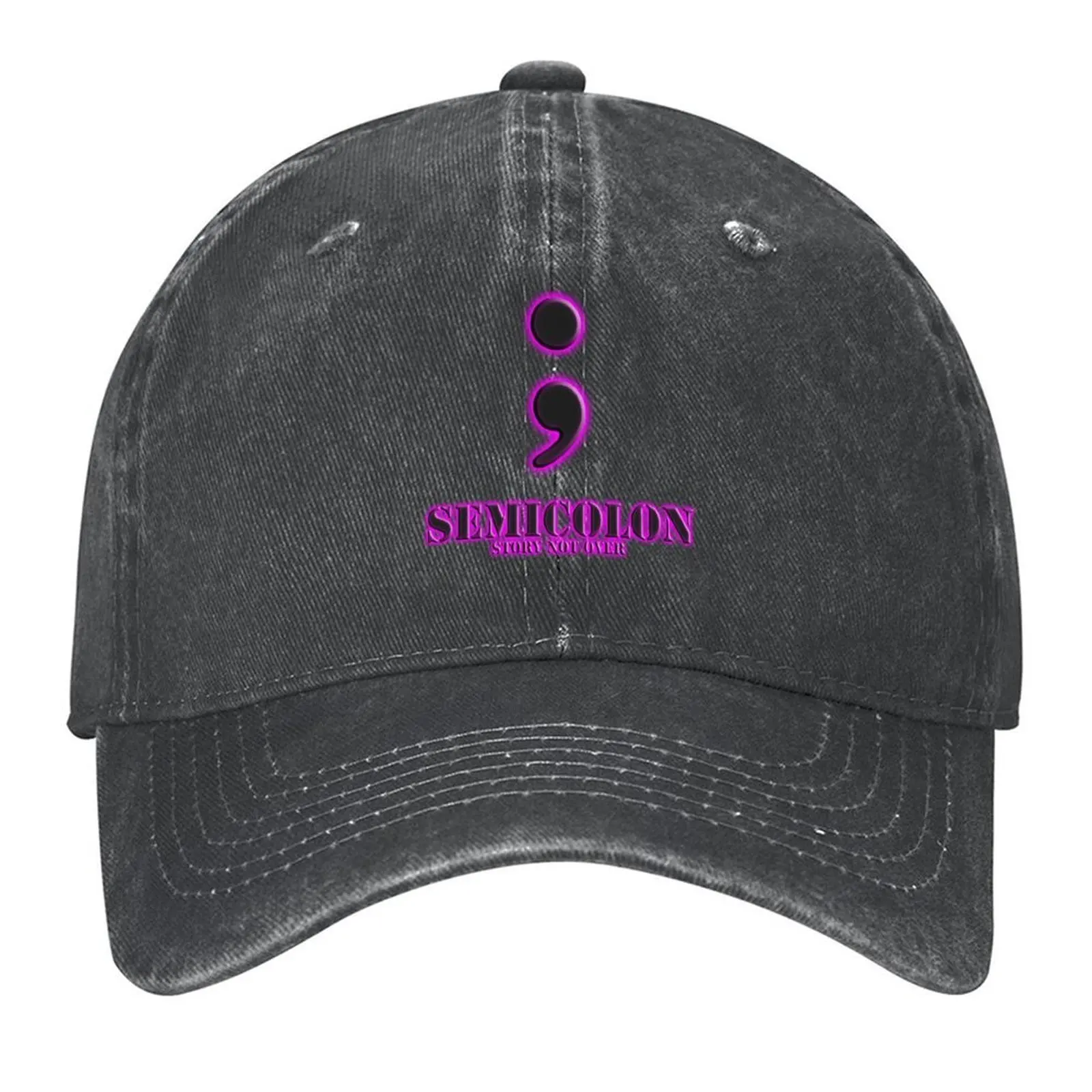 

Semicolon ; Story NOT OVER Pink glow Baseball Cap Visor Hat Baseball Cap fun hats Wild Ball Hat Mens Hats Women's