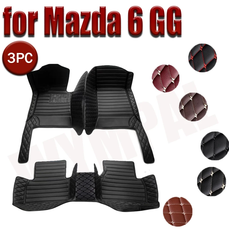 Custom Auto Luxury Leather Car Floor Mat For Mazda 6 GG 2003 2004 2005 2006 2007 Car Mat Full Set Women Waterproof Accessories