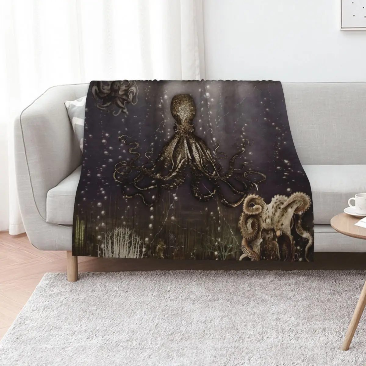 

Octopus' lair - Old Photo Throw Blanket Decorative Sofas heavy to sleep Cute Plaid Personalized Gift Blankets