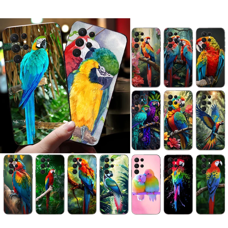 Parrot Macaw Bird Phone Case For Samsung A52S A21S A33 A23 A13 A14 A32 A52 A53 A54 A51 A71 A15