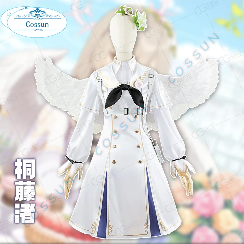 Game Blue Archive Kirihuji Nagisa Cosplay Costume Halloween Outfits Women Lolita White Dress