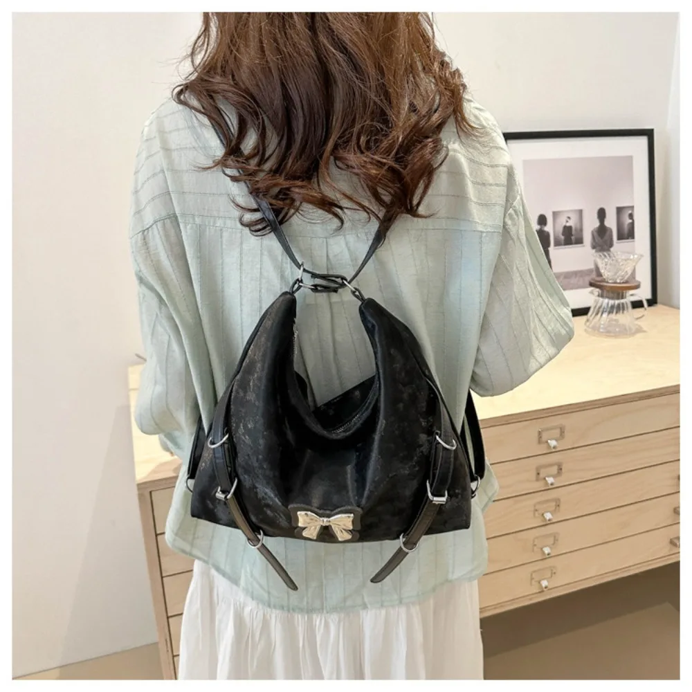 New High Capacity Individuality Bow Pouches Single-shoulder Simple Casual Large Capacity Bag Casual Female Handbags