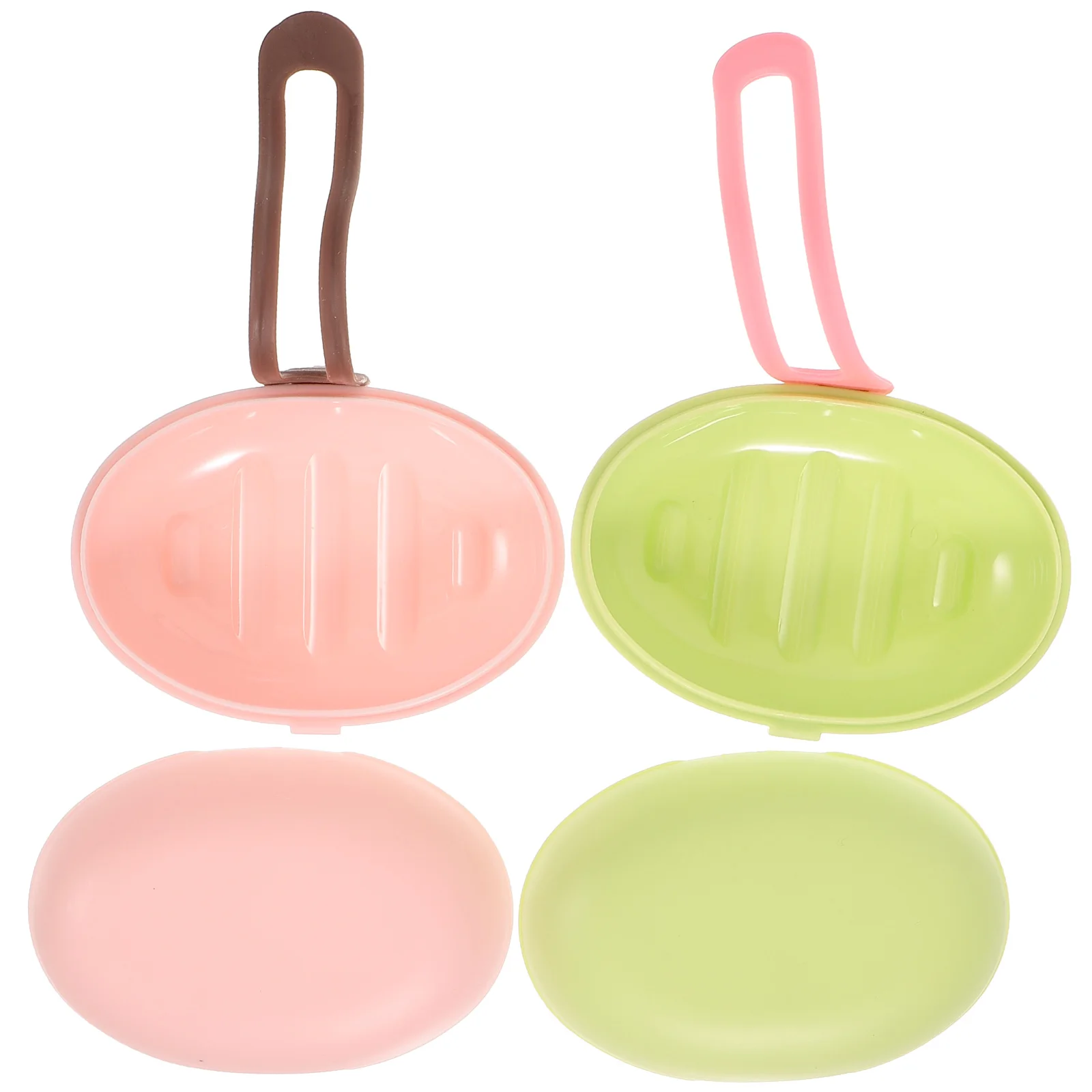 

2Pcs Portable Soap Box Made of Plastic Silicone Soap Case Bathroom Travel Storage Container with Lid Lightweight