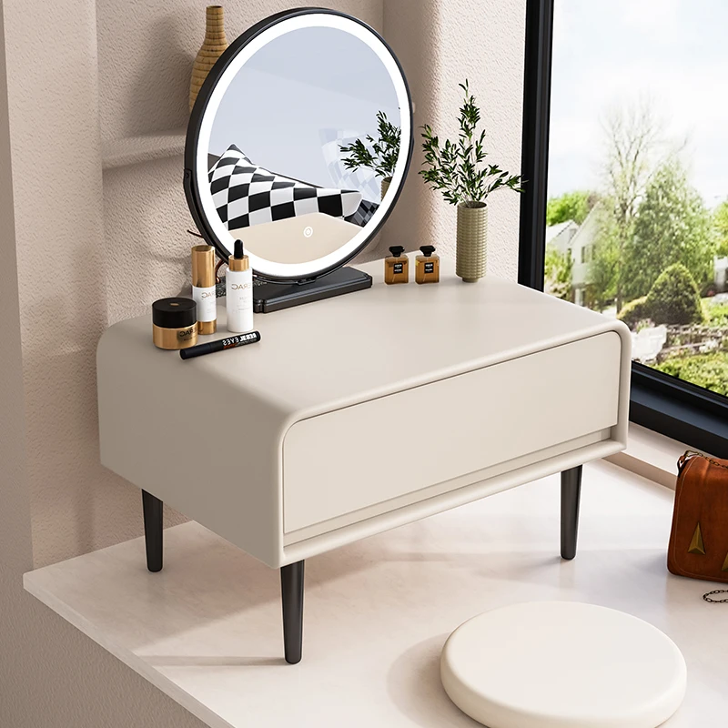 

Modern simple dedicated bedroom bay window dresser light luxury Internet celebrity solid wood small apartment balcony mini makeu