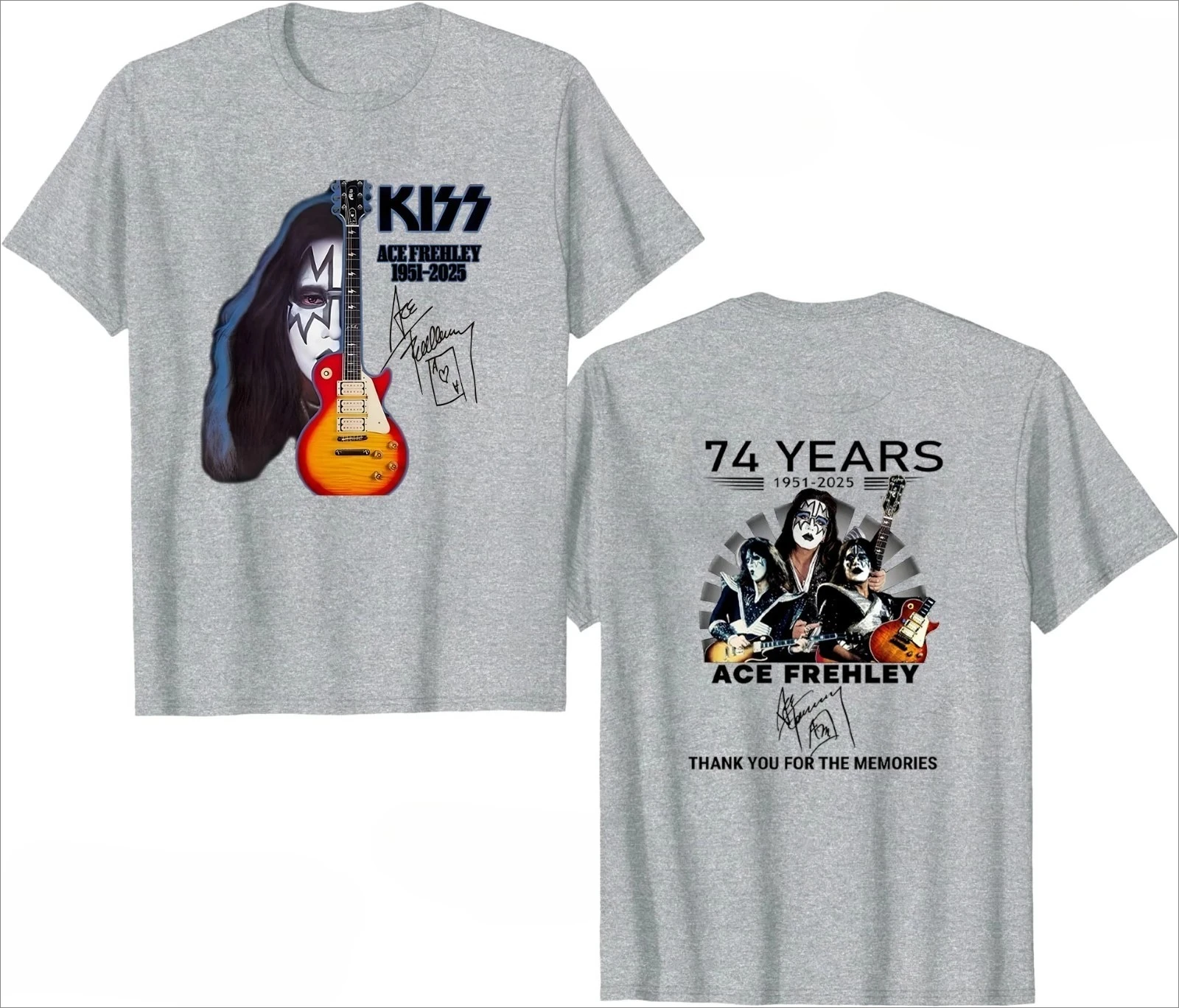 تي شيرت Ace Frehley Legendary 1951-2025 Memories Signature - متعدد الألوان S-4XL فاخر عالي الجودة لكل من الرجال والنساء Y2k #6
