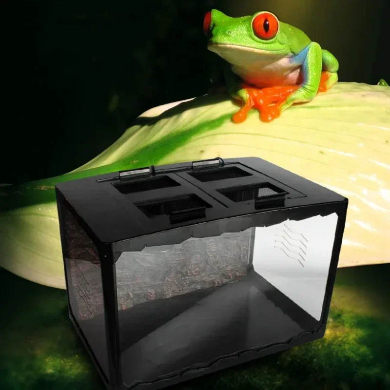 Amphibious PetS Breeding Box Foldable Transparent Glass Leak-proof Cage Spiders Lizards Scorpion Habitat Reptiles Insect Boxes