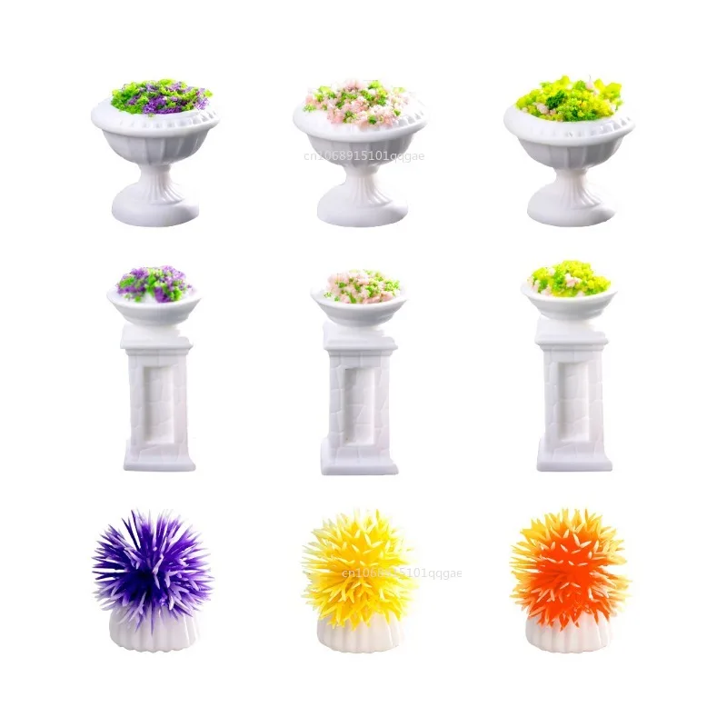 Simulation de plantes en Pot de fleur, Micro Figurine de paysage Miniature, Mini ornements, décorations de bureau pour la maison, artisanat en résine, cadeaux