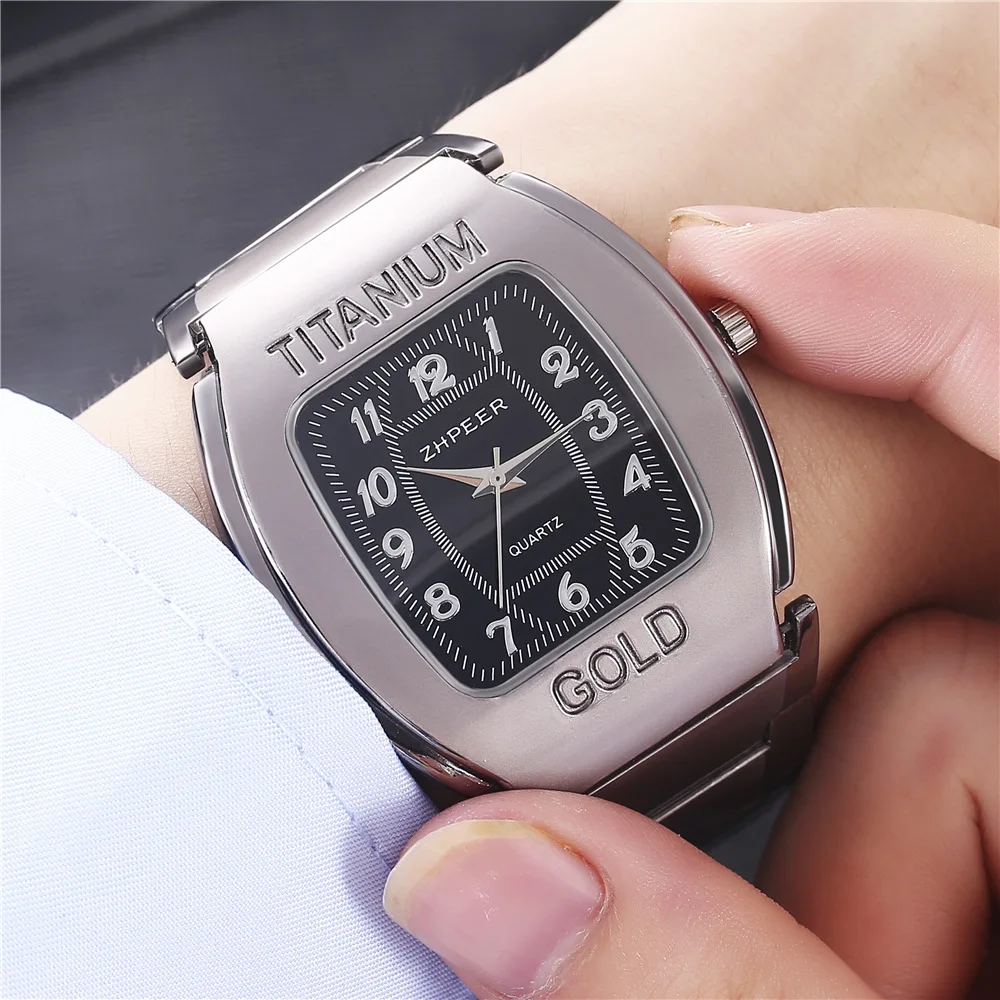 New Fashion Men Luxury Tonneau Watches For Man Famous Business Stainless Steel Quartz Watch Gifts Reloj Hombre Male Wrist Clock