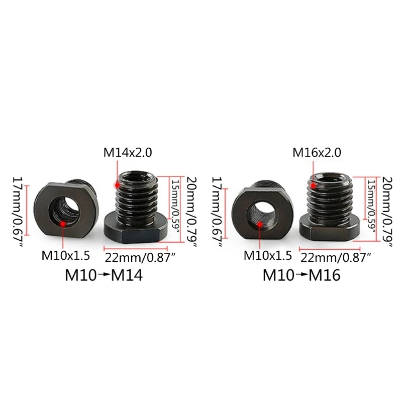 2 pcs For 100Type Angles Grinders Screw Conversion Head Solid &Reliable Universal Screw Adapter M10to M14/M16 Thread Converter
