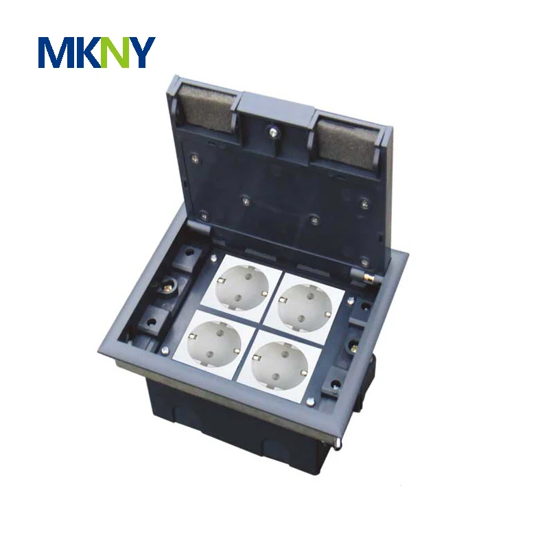 

Cavity floor box for raised access floor lid open junction box700406080carpeted floor socket 3 Compartments power receptacle