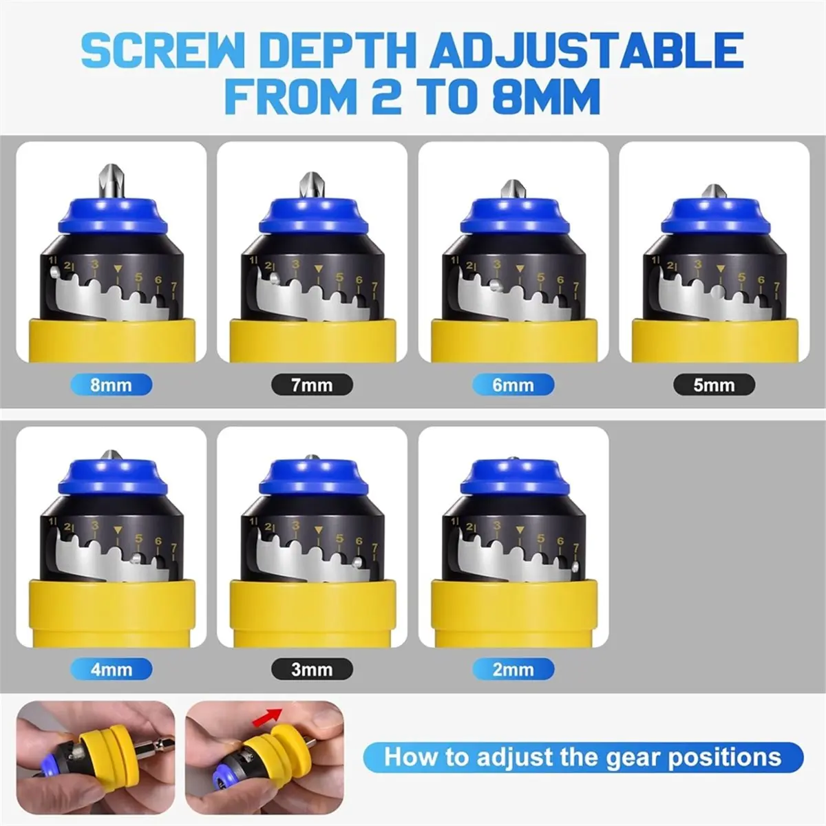 

A58Z Drywall Screw Setter,with 2 Replacement Drywall Bits&Magnetic Holder,with Electric/Impact Drills, for Drywall/Plywood B