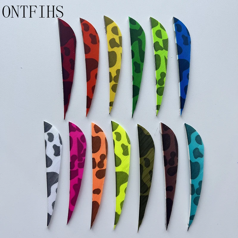 50Pcs 3 Inch Archery Feathers Arrow Fletching Water Drop Shape Archery Vanes  Camouflage Pattern