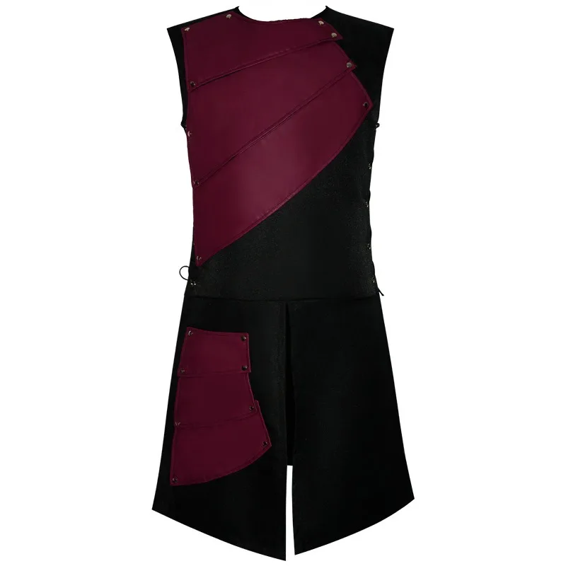 할로윈 코스프레 의상 빈티지 중세 남성 빅토리아 시대 스팀펑크 남성용 사이드 레이스업 기사 바이킹 해적 갑옷 세트