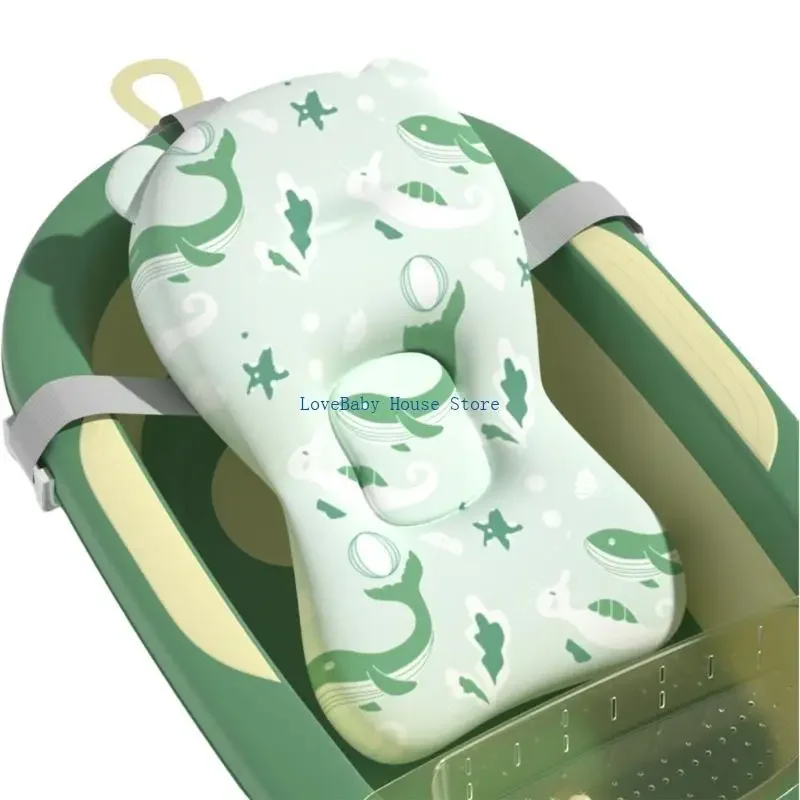 Almofada de banho para recém-nascidos BX0D Almofada de suporte para rede de chuveiro infantil com alças ajustáveis
