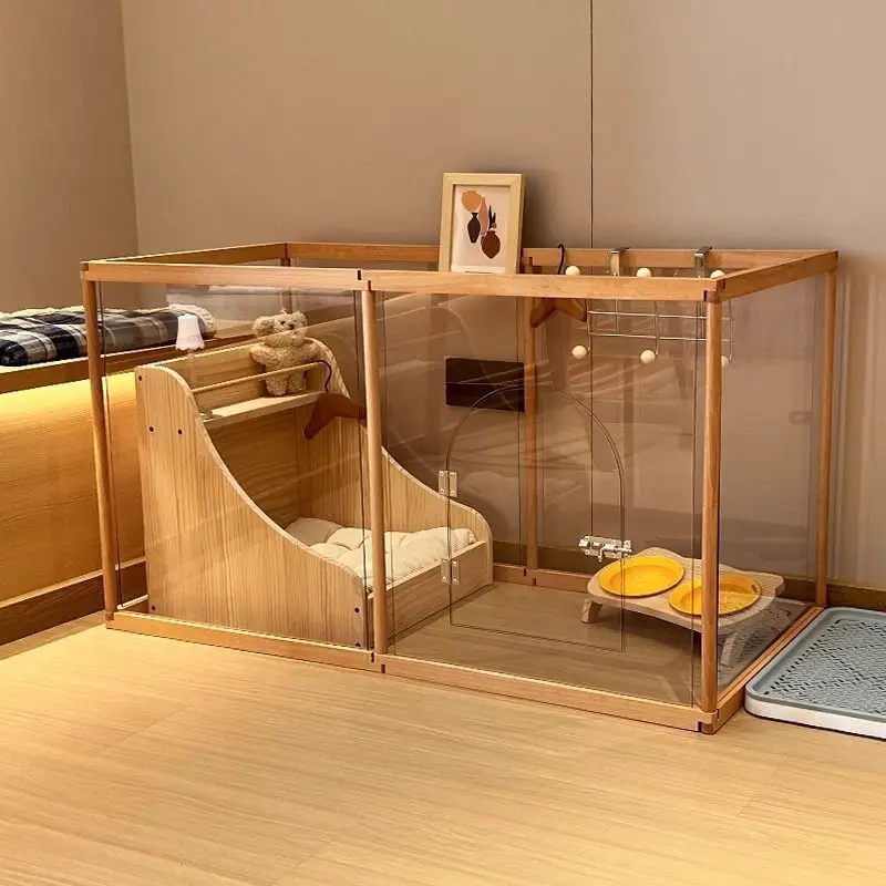 

Pet Solid Wood Cat Rabbit Fence Splicing Isolation Fence Dog Cage Small Dog Special Indoor Transparent Fence