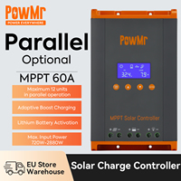 PowMr 60A MPPT Solar Charge Controller Parallel In Battery System Charge Controller 12V 24V 36V 48V