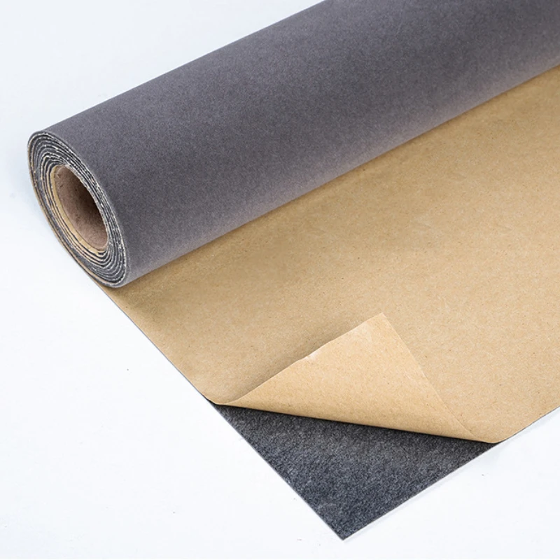 

45cm*1m/5m/10m/20m Dark Grey Color 1.2MM Self Adhesive Flocking Fabric Sticky Flock Velvet Fabrics for Sewing DIY Decor