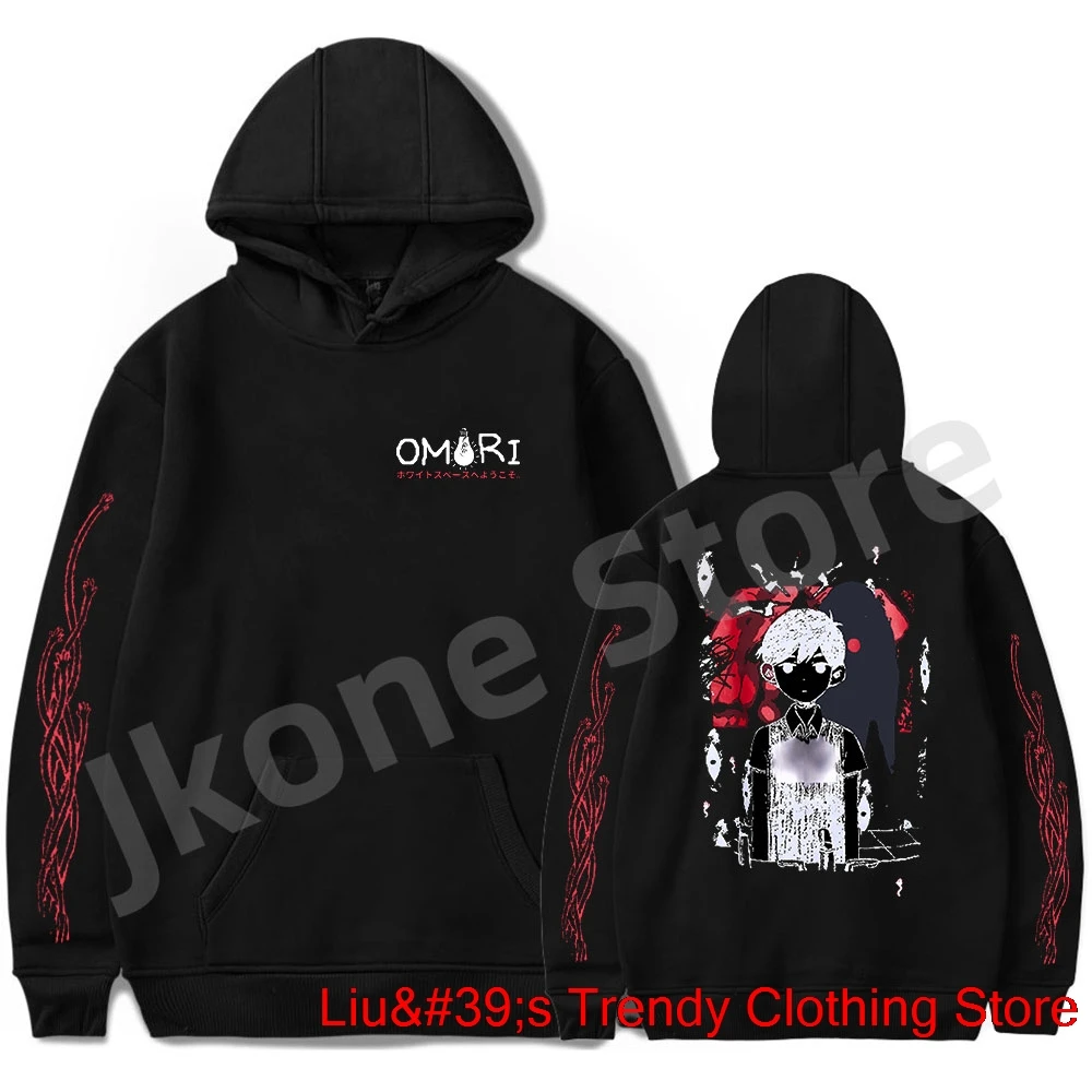 

Толстовки Omori с красным космическим принтом, зимние модные повседневные толстовки с длинным рукавом для мужчин и женщин