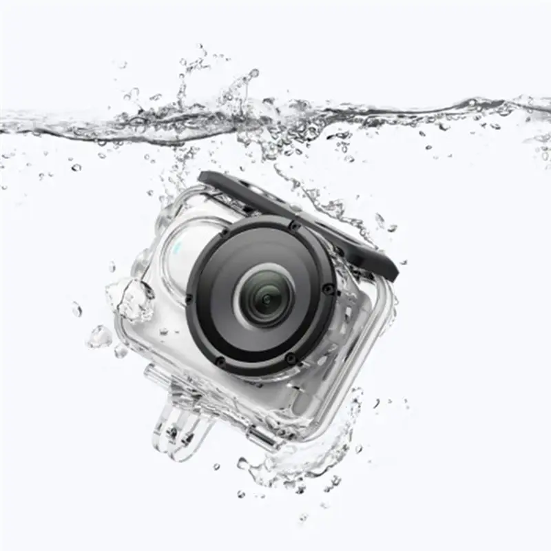 

(ABDH) Водонепроницаемый чехол для Insta360 GO 3, водонепроницаемый чехол для дайвинга на глубину до 60 м, безопасный портативный прочный водонепроницаемый чехол со стеклянной оптической линзой