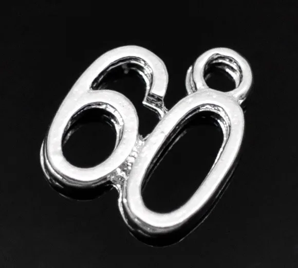 College Jewelry Charms Number Antique Silver Color Message \