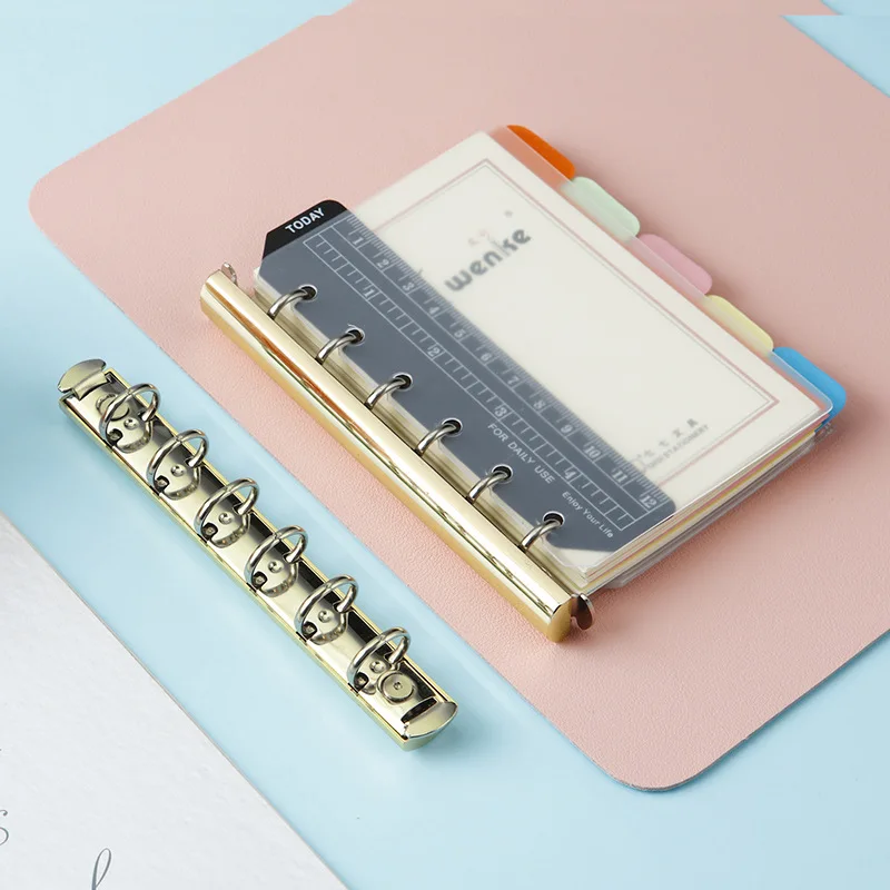 【 Can Be Used Alone】 A7 Binder 6 Holes Metal Backing Loose-leaf Ring Binder O-shaped Binding Clip Paperclips Binder Clips