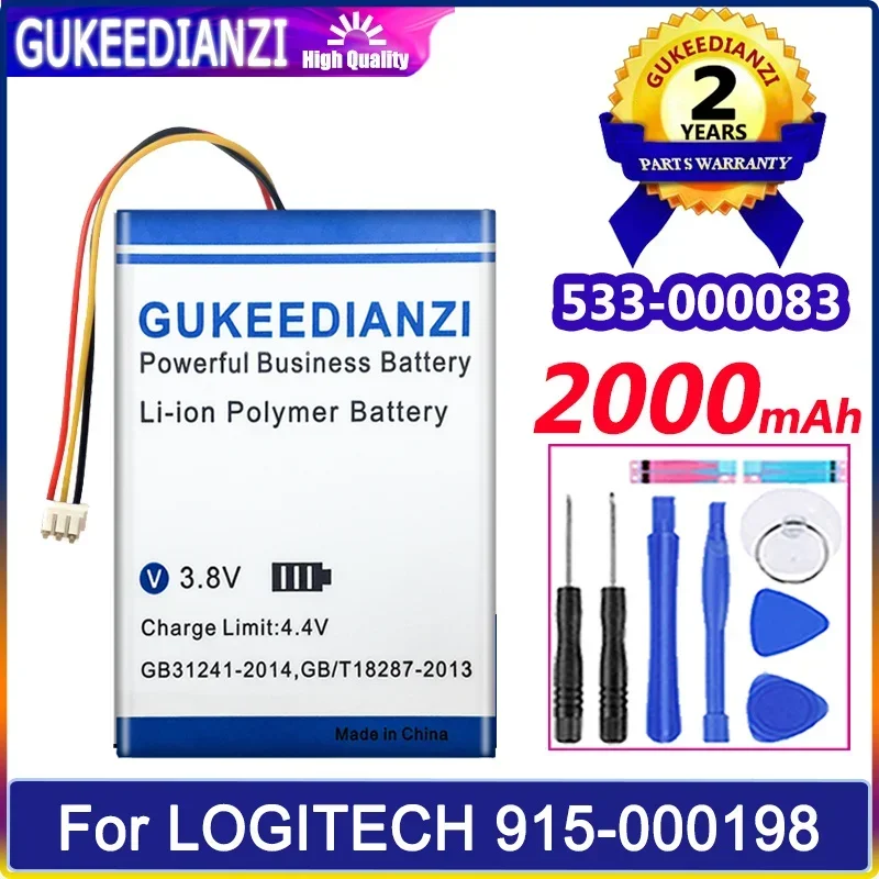 

Аккумулятор GUKEEDIANZI 533-000083 533-000084 2000mAh для LOGITECH Harmony Touch Ultimate One 1209 915-000198 Bateria