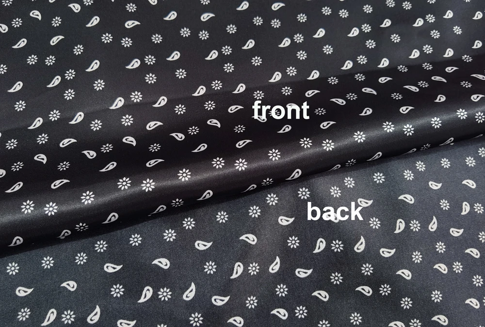 1 Meter x 1,48 Meter Retro Blumenmuster Paisley Satin Stoff Schal Seidiger Charmeuse Schal Futtermaterial – Detail 27