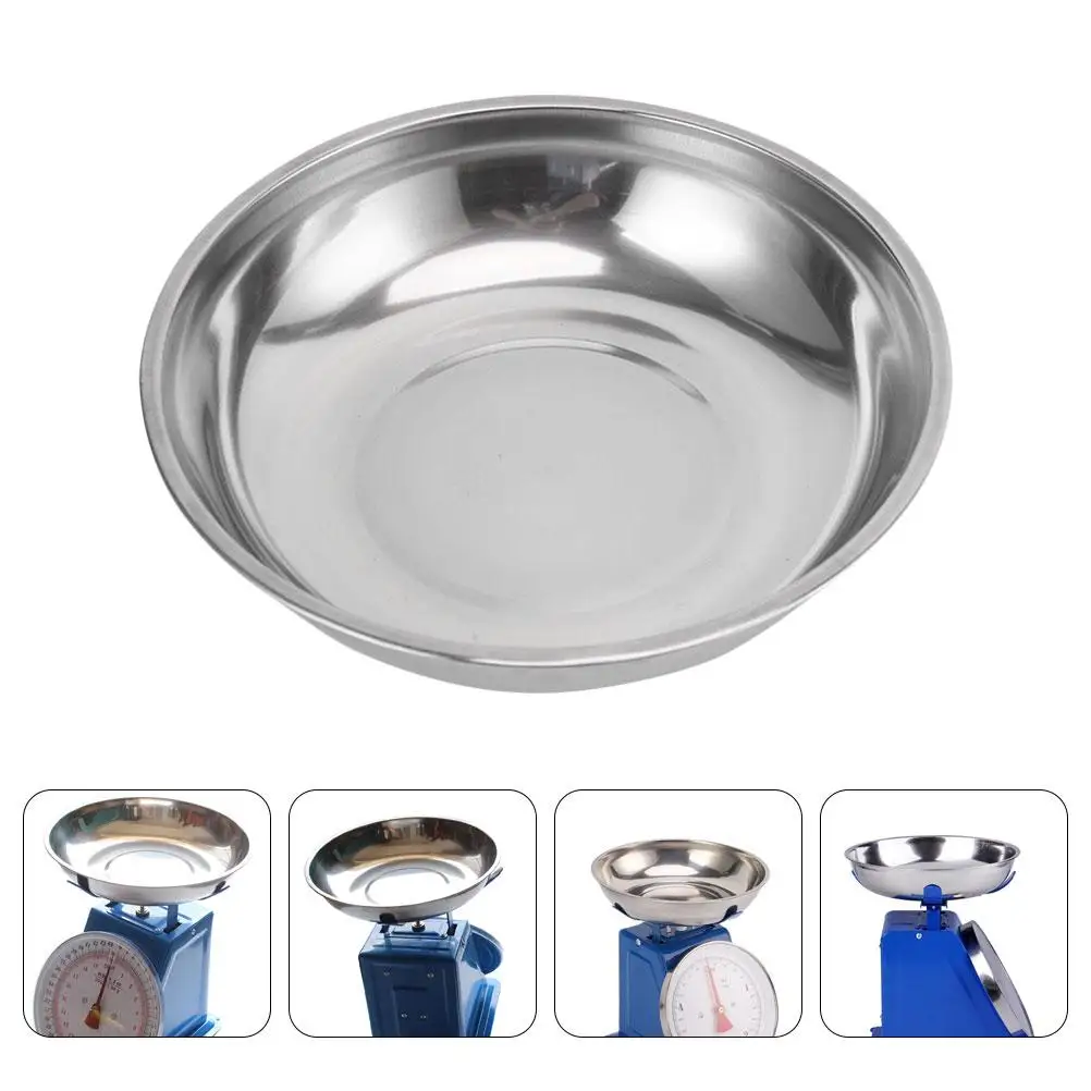 Edelstahl-Waageform, 25 cm Durchmesser, leicht zu reinigen, für Küche, Schmuck, Kuchen, Geschäfte, genaue Messskala, Tablett aus Metall
