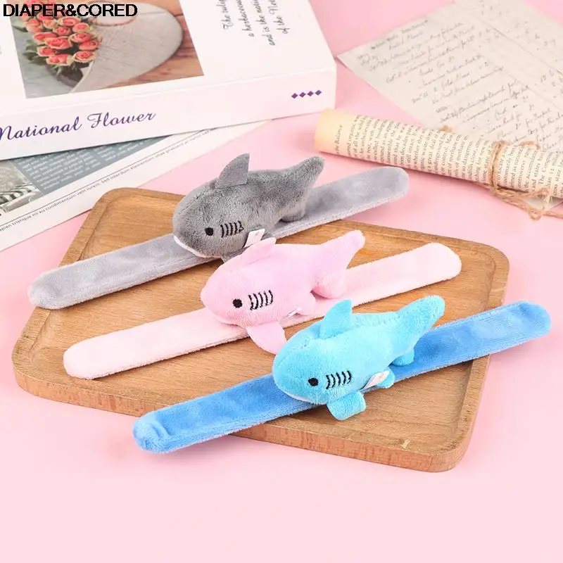 

Cute Plush Shark Wristband Stuffed Animal Slap Bracelet Slap Rings Slap Band Toy For Kids Party Favor Birthday Gift