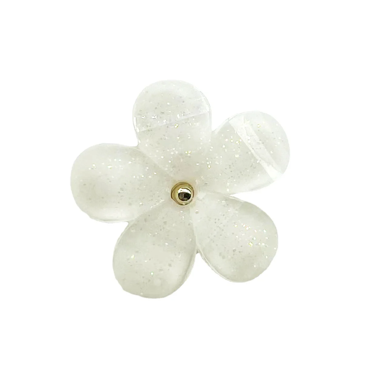 10PCS White floral hand-sewn buttons for jumpers knitwear shirts fashion accessories alloy resin petal buttons decoration