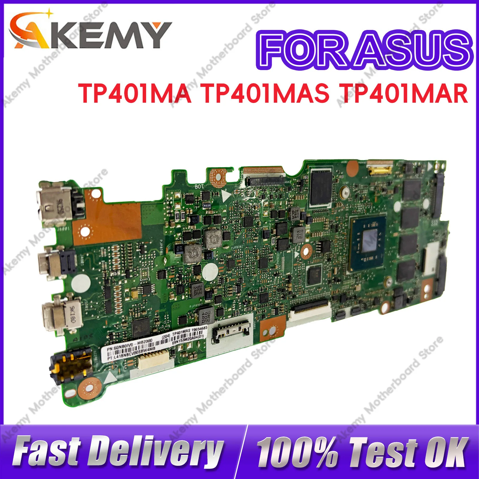 

TP401MA Laptop Motherboard For ASUS VivoBook Flip R406MA TP401M J401MA TP401MA TP401MAR TP401MAS Mainboard With Celeron CPU stk