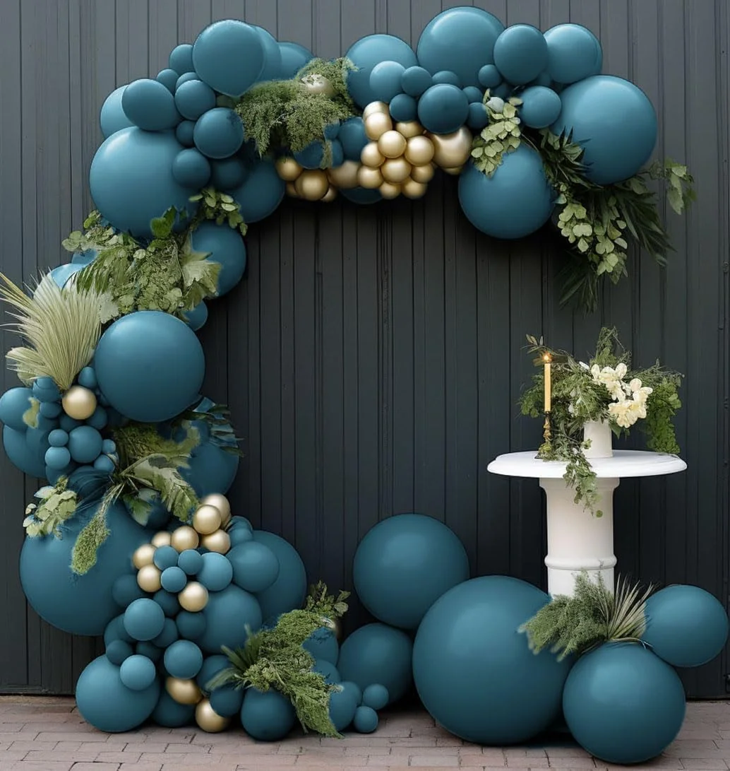 Staubiger blauer Ballon, blaue Geburtstagsballons, 5/10/12/18 Zoll, verschiedene Größen, blaugrüne blaue Luftballons für Geburtstags-Babyparty-Dekoration – Detail 5