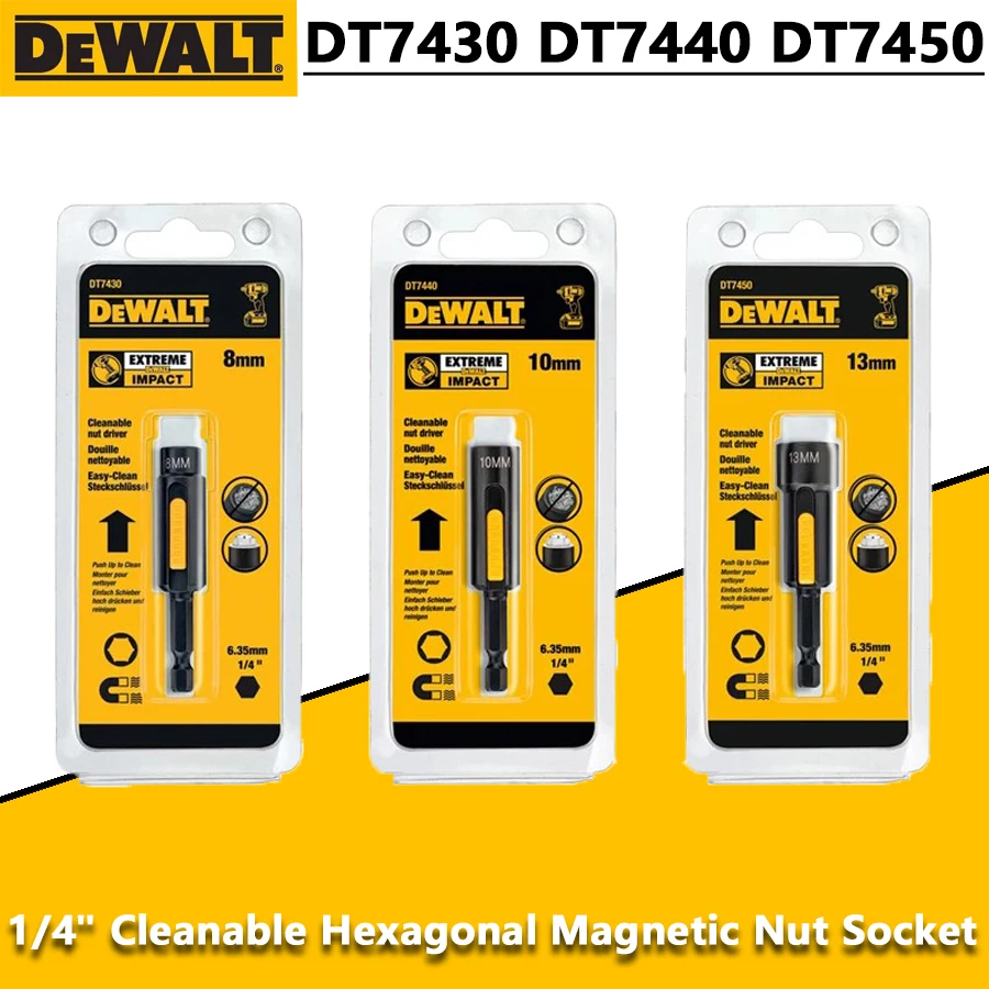 

DEWALT DT7430 DT7440 DT7450 8/10/13 мм 1/4 дюйма очищаемая шестиугольная магнитная гайка торцевой ключ аксессуары для электроинструментов