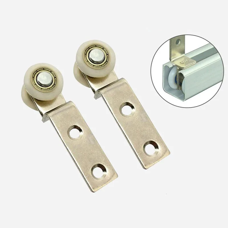2PCS Mini Wooden Door Hanger Wheels Sliding Door Track Silent Wheel Mobile Door Hanger Wheel Track Slide Wheel Accessories