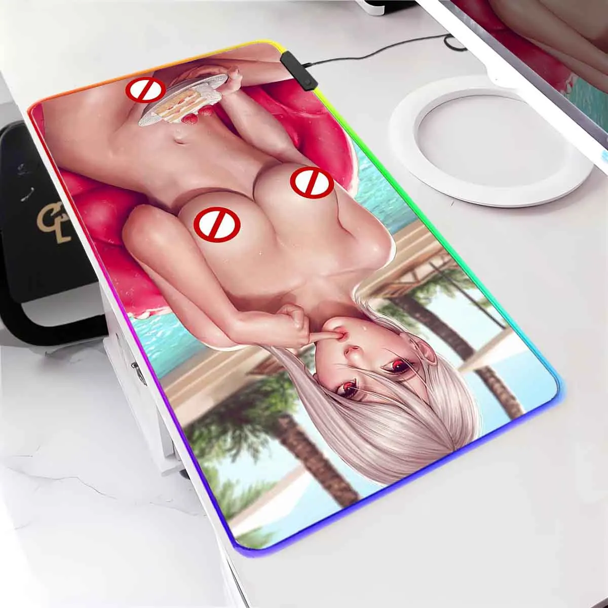 

Аниме Алиса Накири RGB коврик для мыши с подсветкой F_Food W_Wars коврик для мыши светодиодный большой коврик для мыши нескользящий коврик для клавиатуры аксессуары для геймеров