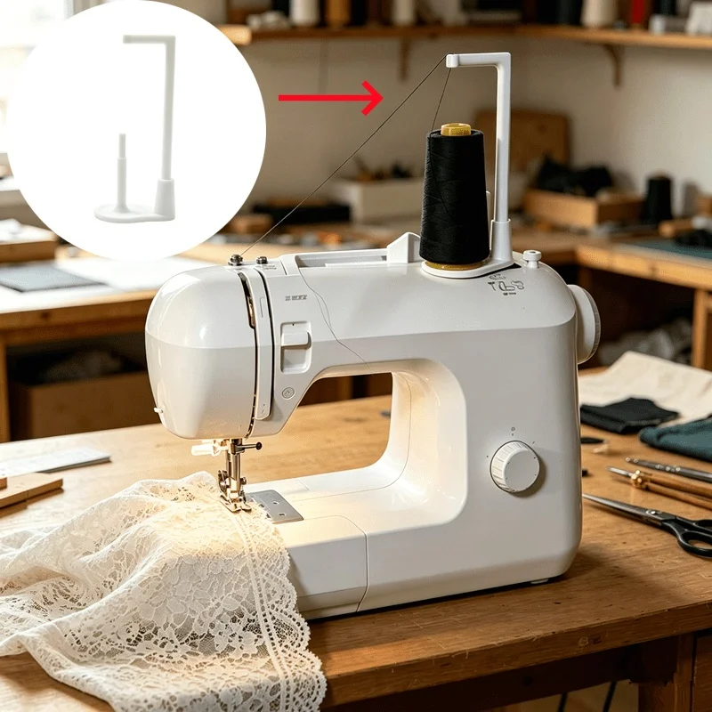 Sewing Machine Spool Holder Bobbin Bracket Vertical Large Spool Holder Anti-Winding Thread Guide Stand Universal Sewing Addition