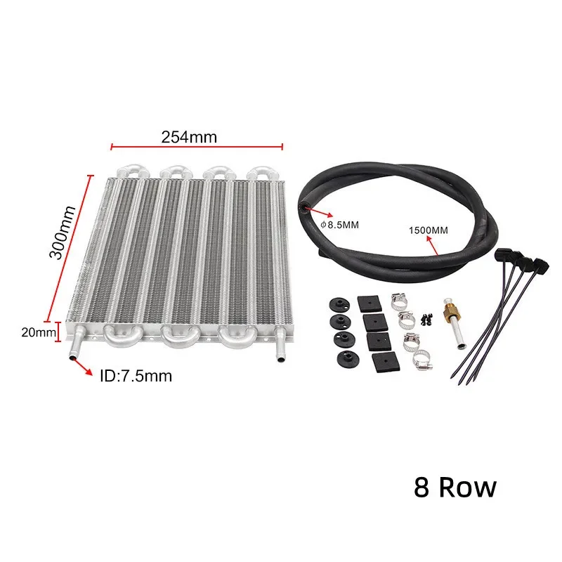 

10 Row 8 Row 6 Row 4 Row 2 Row Aluminum Remote Transmission Oil Cooler/Auto-Manual Radiator Converter Kit