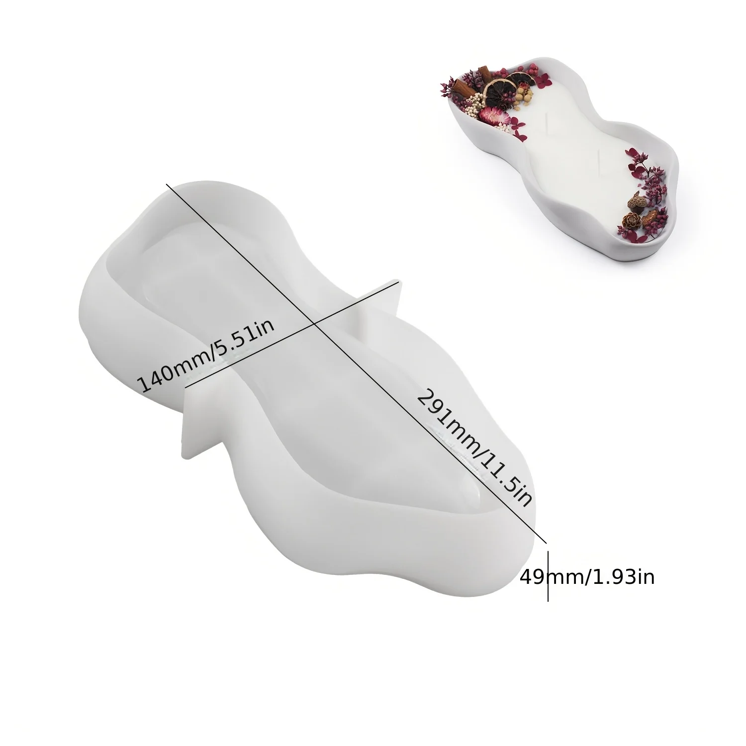 1 Large Irregular Oval Silicone Mold for DIY Crafting—Suitable for Resin Casting Flower Pots, Candle Holders, and Storage Trays