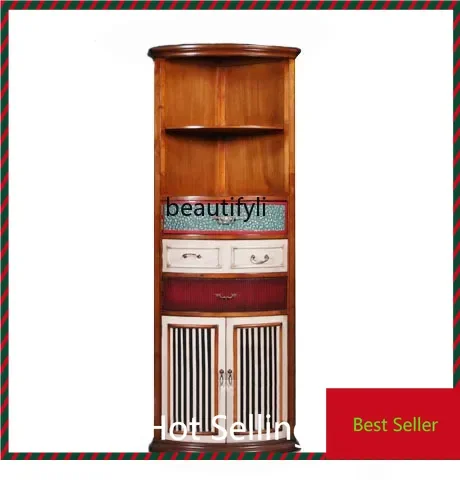 M71 American Restaurant Corner Vintage Furniture Storage Triangle Cabinet Space-Saving Wine Cabinet Storage Cabinet