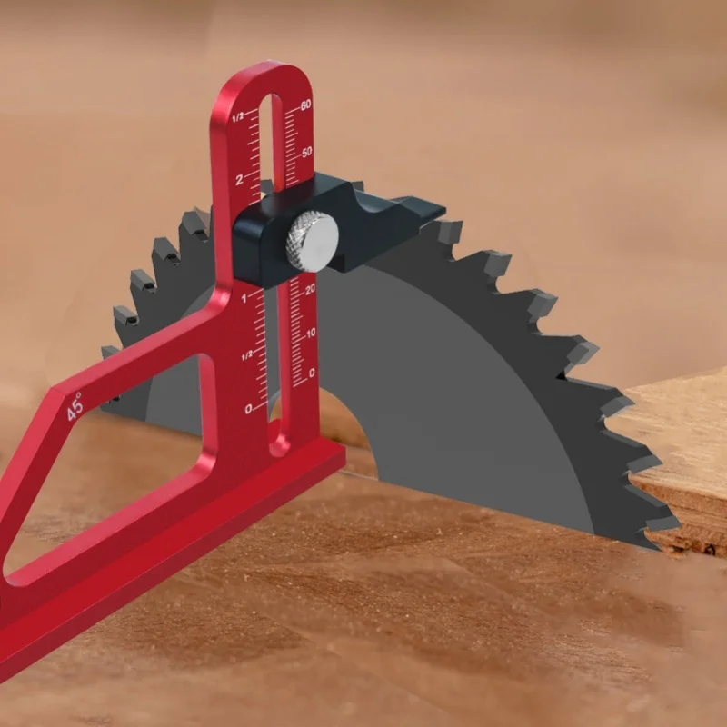 Table Saw Height Gauge Aluminum Alloy 0 To 60mm 45° Multifunctional Woodworking Tool Setting Gauge Depth Measuring Tool