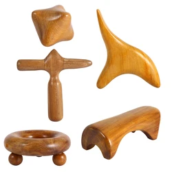 Gua Sha Massager 5Styles Vietnam Fragrant Wood Body Foot Reflexology Acupuncture Thai Massager Roller TherapyWood Spa Therapy
